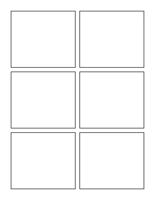 Open-frame layout: three by two grid.